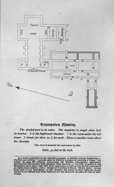 Grundriss der Mission Nuestra Senora de la Purisma Concepcion de Acuna von American School